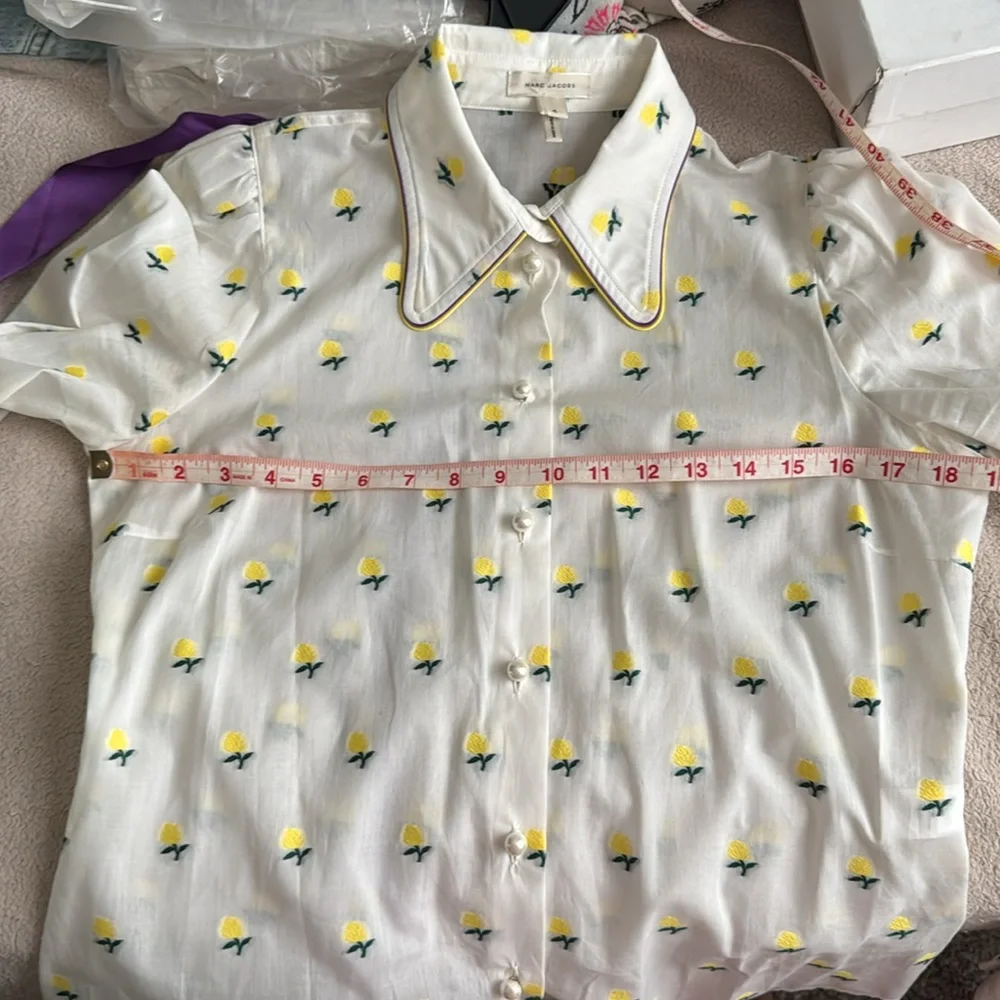 Marc Jacobs Embroidered Blouse Size 4 - Picture 9 of 9